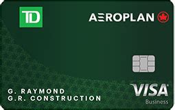 td canada aeroplan business card.